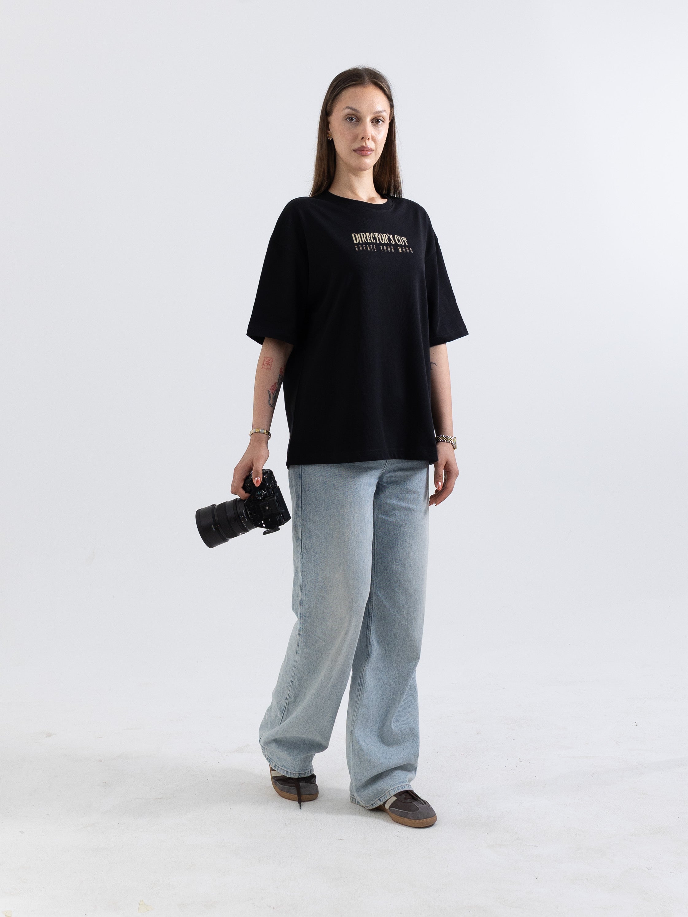 Director’s Cut Siyah Oversize Patch Tasarım Tişört