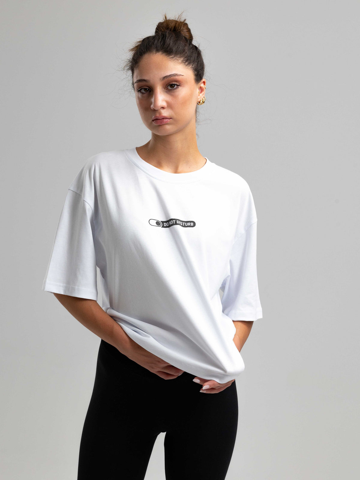 Off Day Beyaz Oversize Baskılı Tişört