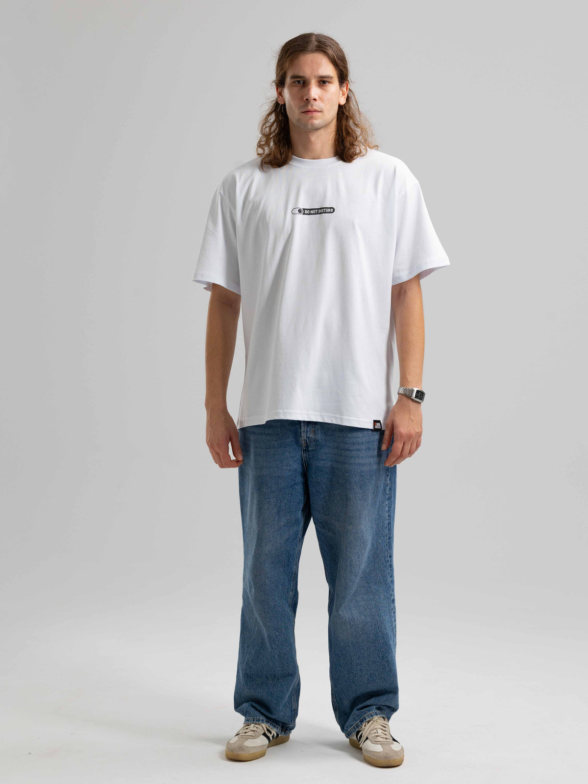 Off Day Beyaz Oversize Baskılı Tişört