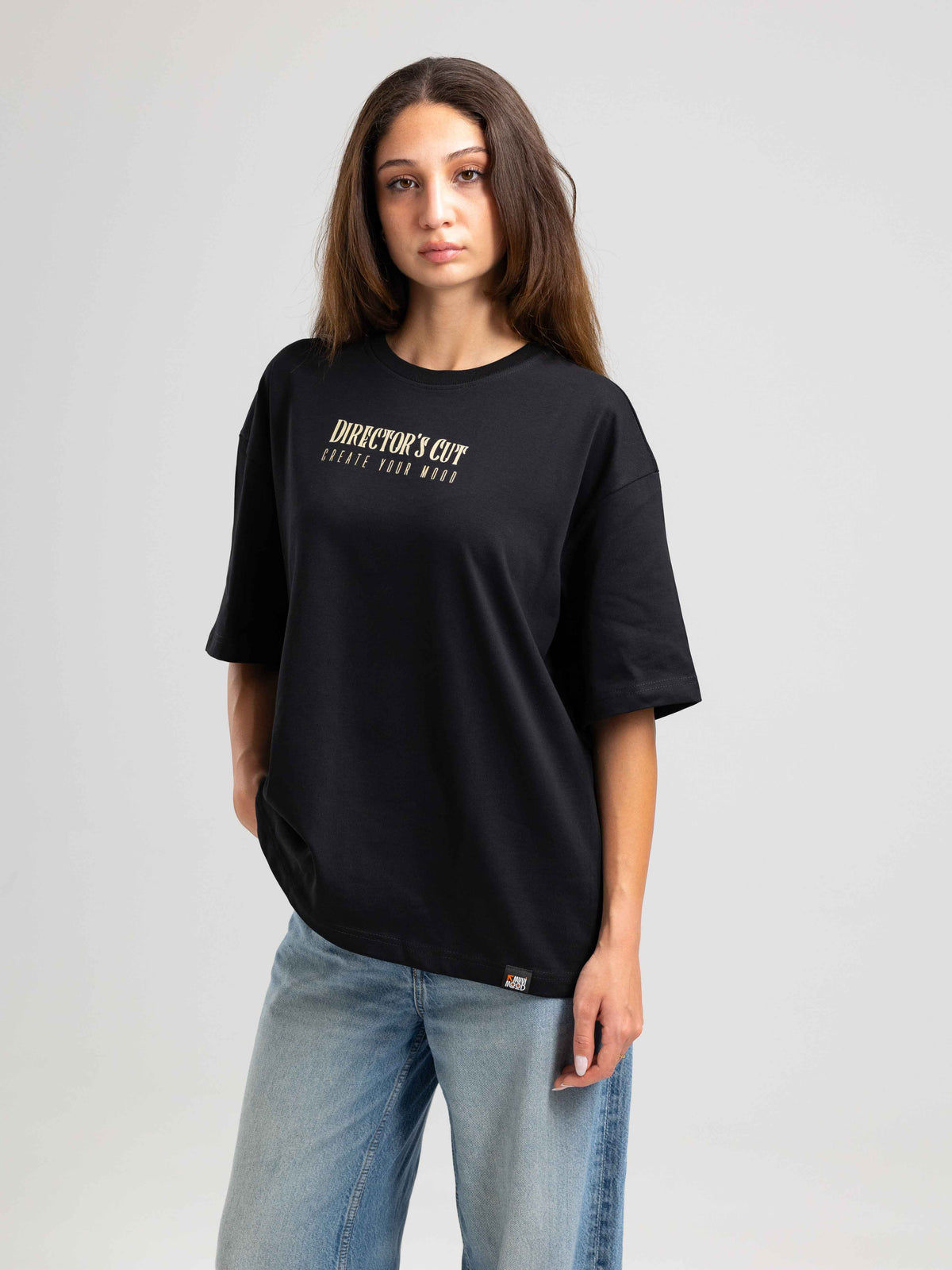 Director’s Cut Siyah Oversize Patch Tasarım Tişört