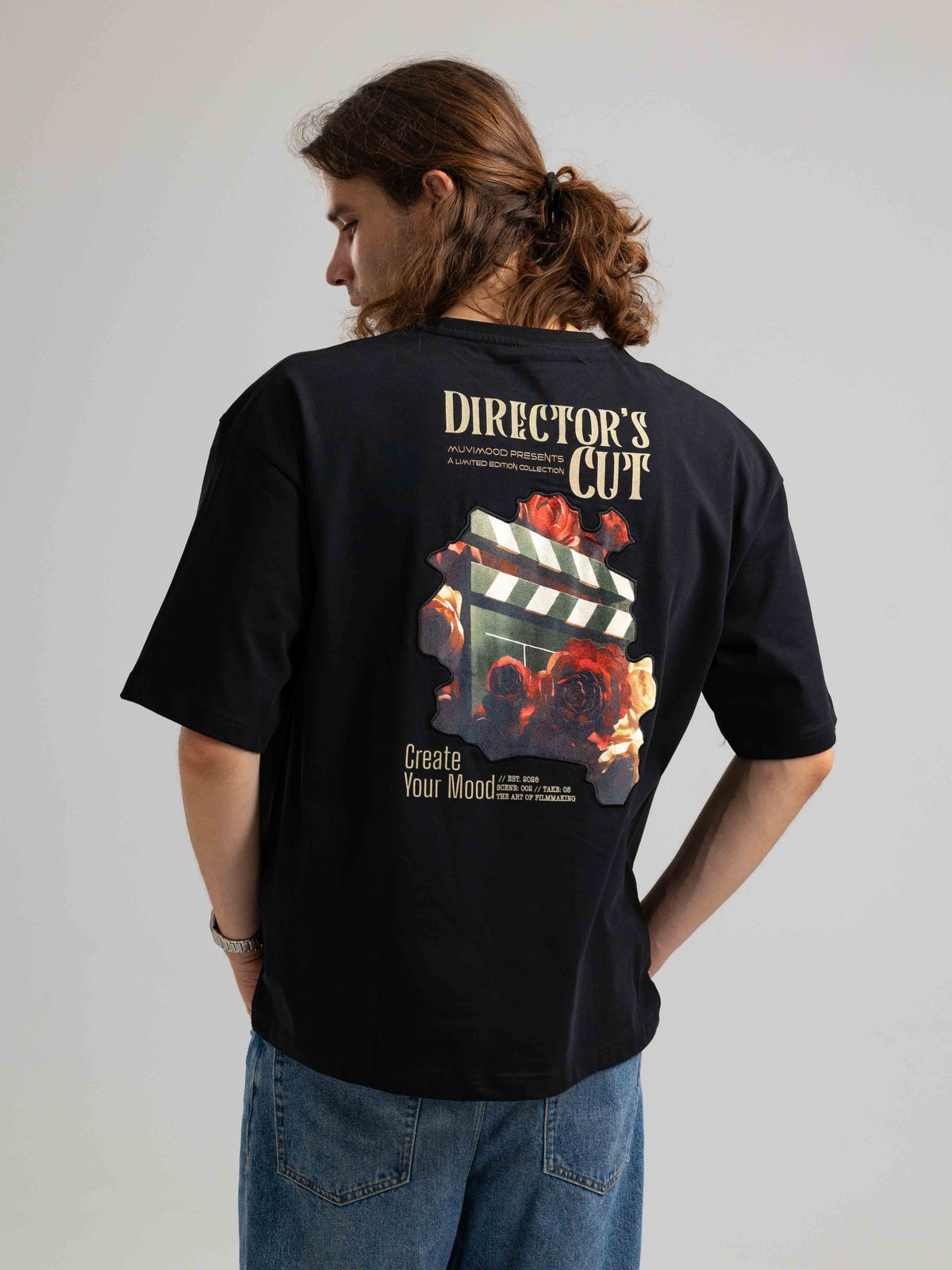 Director’s Cut Siyah Oversize Patch Tasarım Tişört