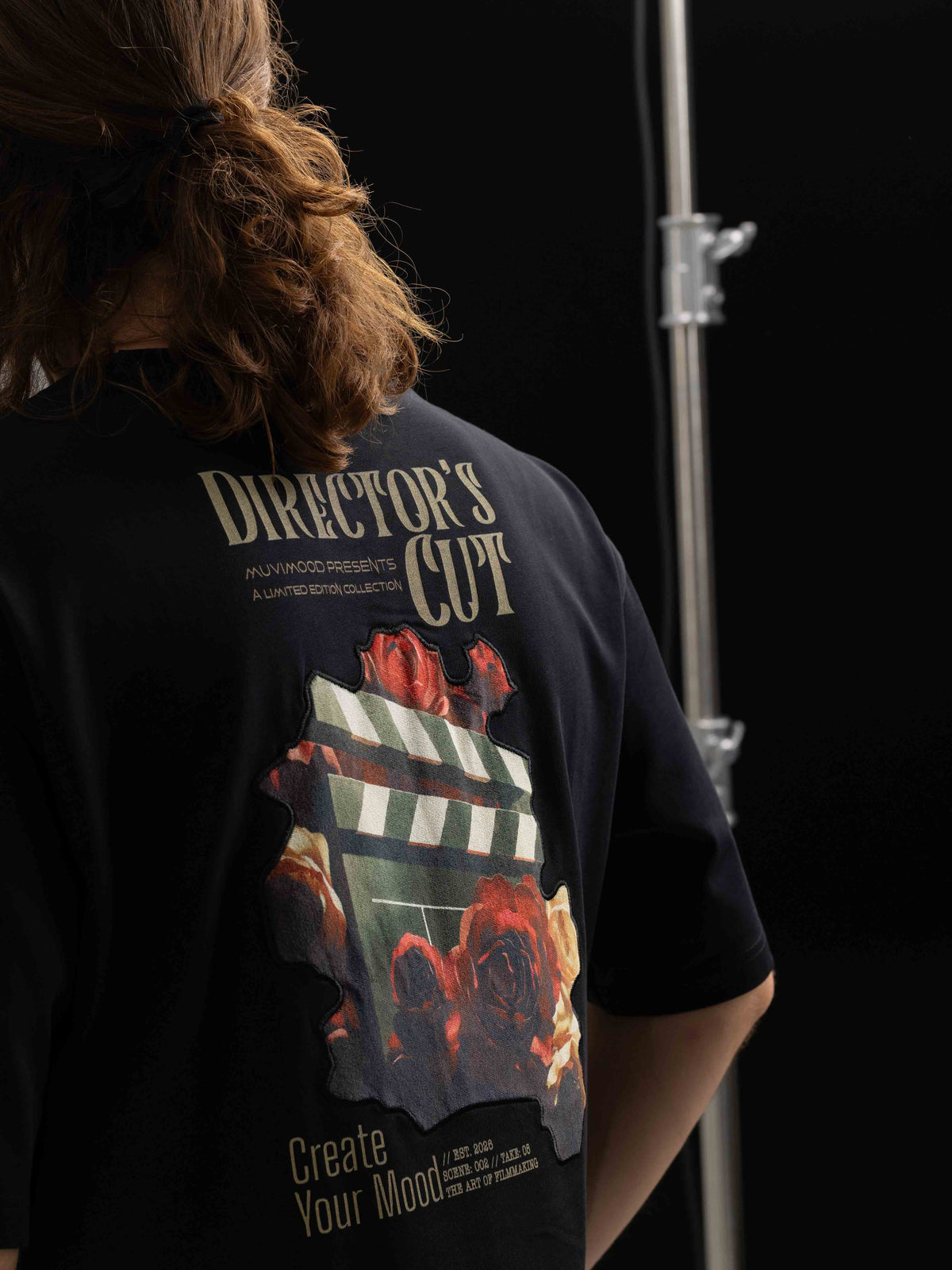 Director’s Cut Siyah Oversize Patch Tasarım Tişört