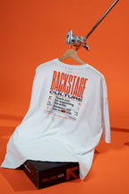 Backstage Culture Beyaz Oversize Baskılı Tişört