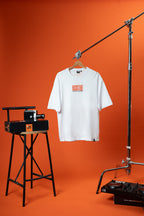 Backstage Culture Beyaz Oversize Baskılı Tişört