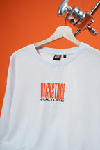 Backstage Culture Beyaz Oversize Baskılı Tişört