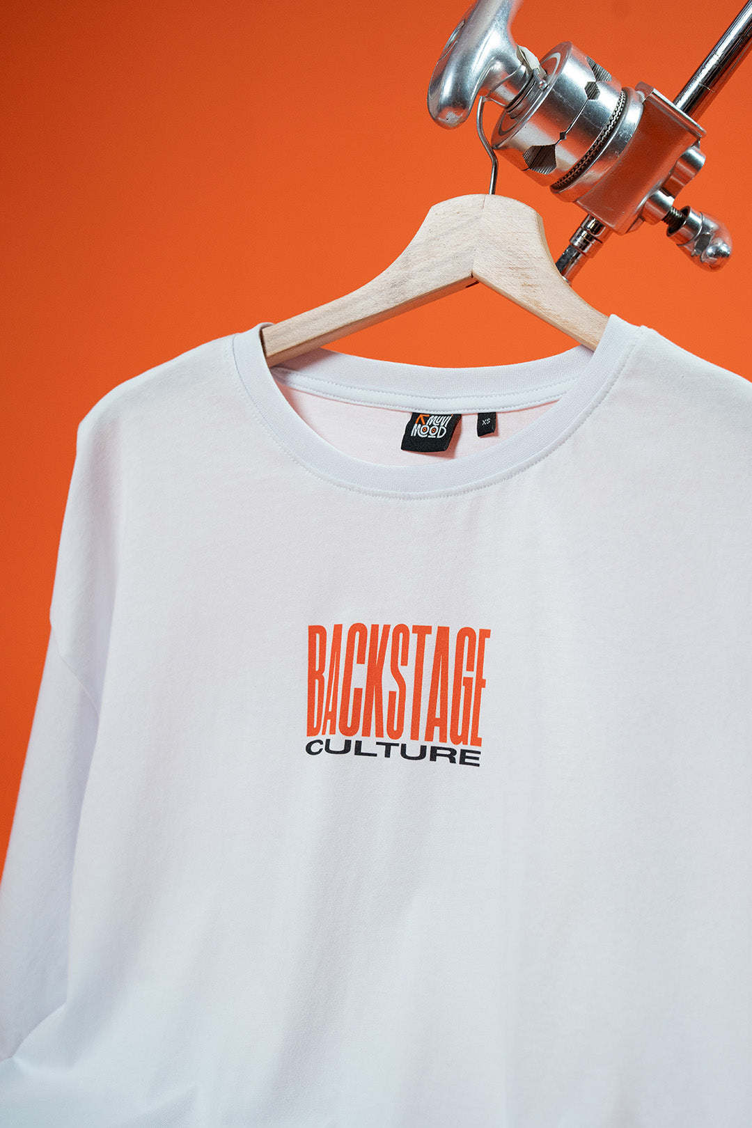 Backstage Culture Beyaz Oversize Baskılı Tişört