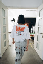 Backstage Culture Beyaz Oversize Baskılı Tişört