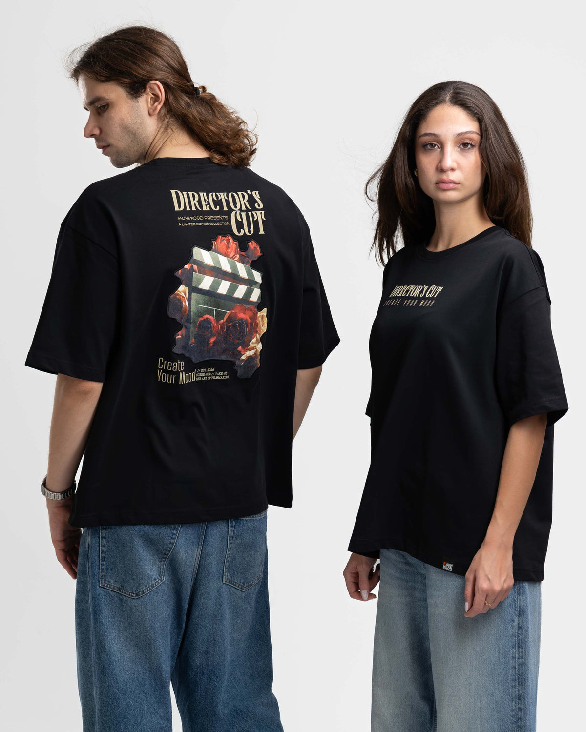 Director’s Cut Siyah Oversize Patch Tasarım Tişört