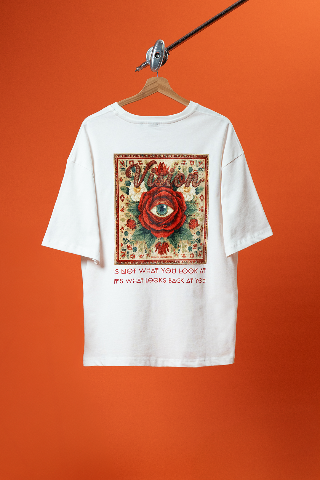 Vision Beyaz Oversize Patch Tasarım Tişört
